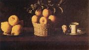 Francisco de Zurbaran Still Life with Lemons,Oranges and Rose Sweden oil painting artist